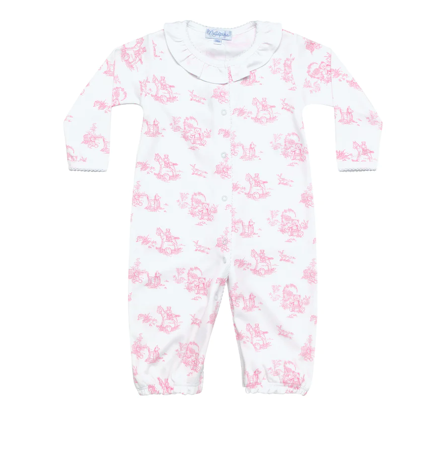 Pink Toile Baby Converter Gown