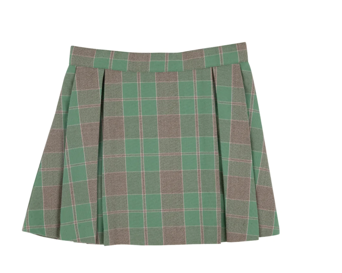 Parson Pleated Skirt Flannel-Mirador Plaid