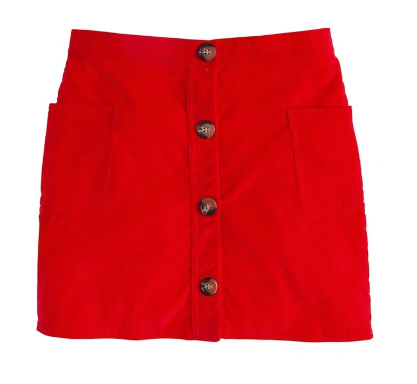 Emily Pocket Skirt-Red Corduroy