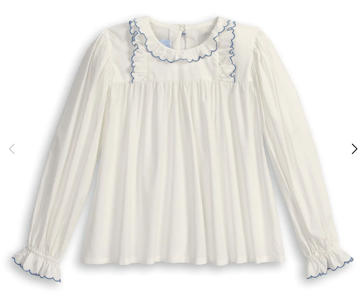 Lucille Ruffled Blouse-Ivory