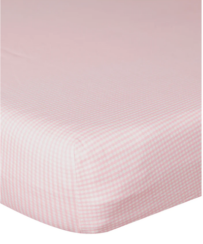Pink Gingham Baby Crib Sheets