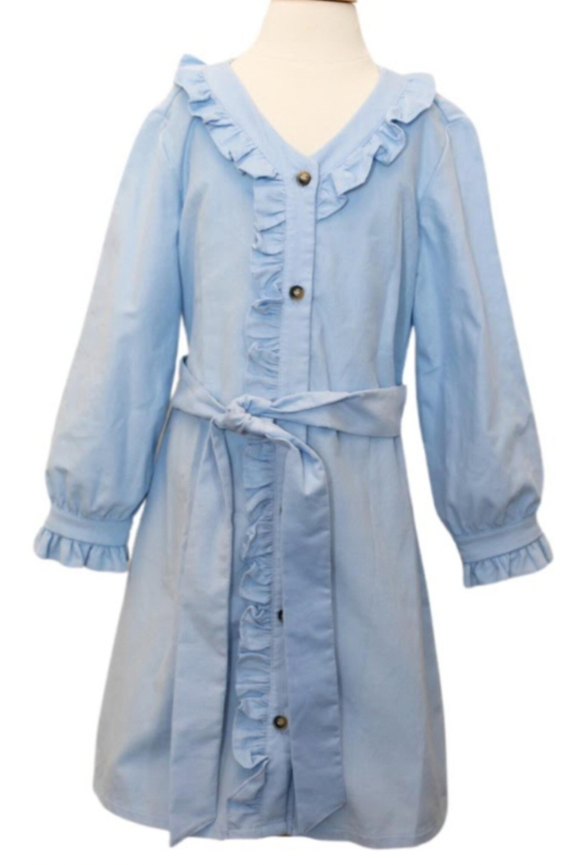 Peggy Green / Blue LS Corduroy Dress