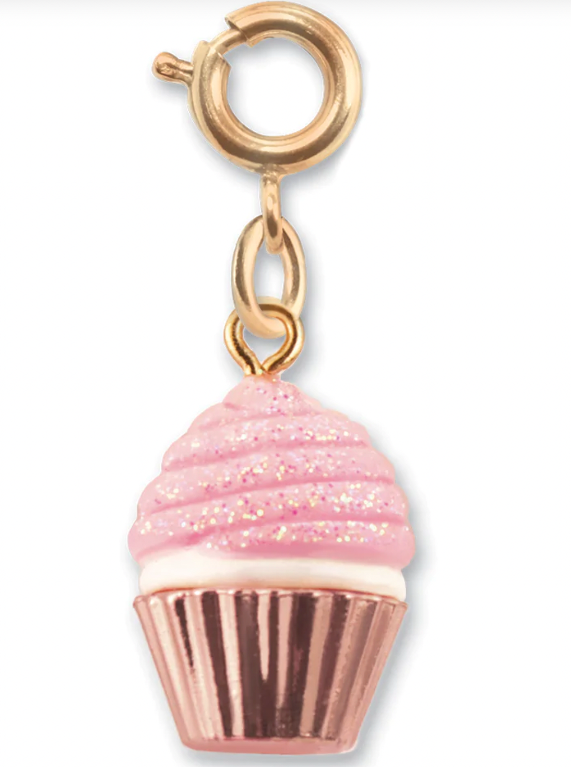 Gold Pink Cupcake Charm
