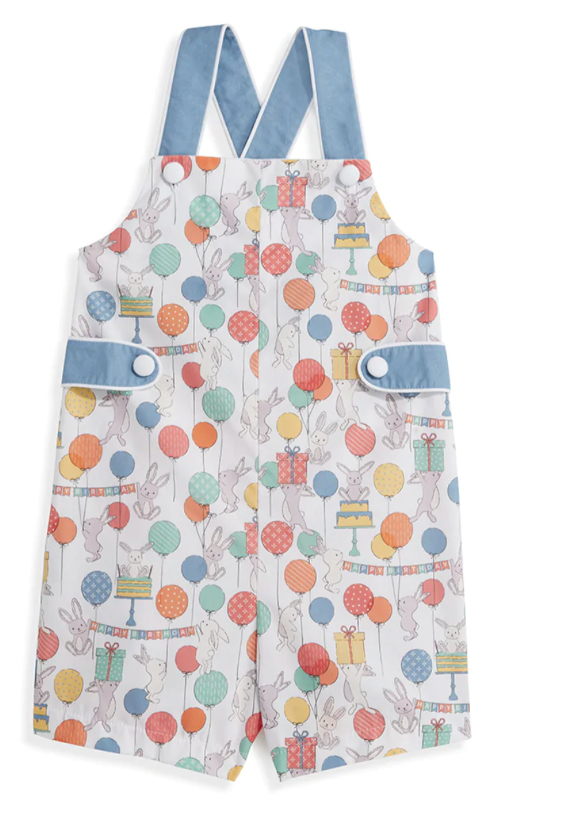 Porter Short Overall-Bunny Party