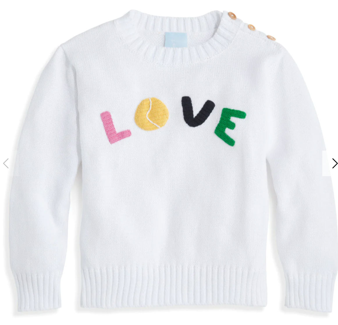 White with Tennis LOVE Applique Pullover