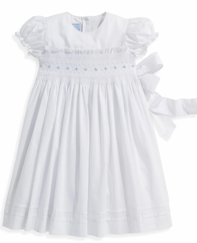 White with Blue Ella Dress
