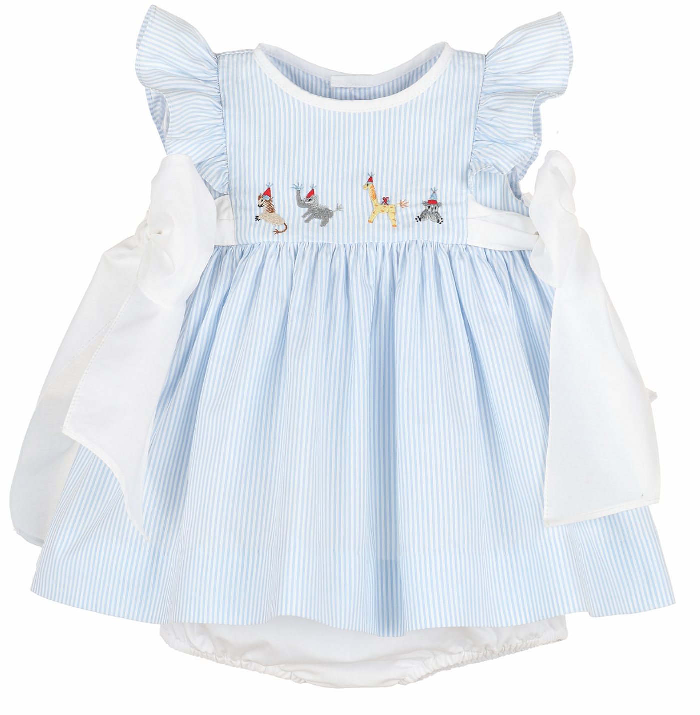 Party Animals Dress w/ Bows-Blue