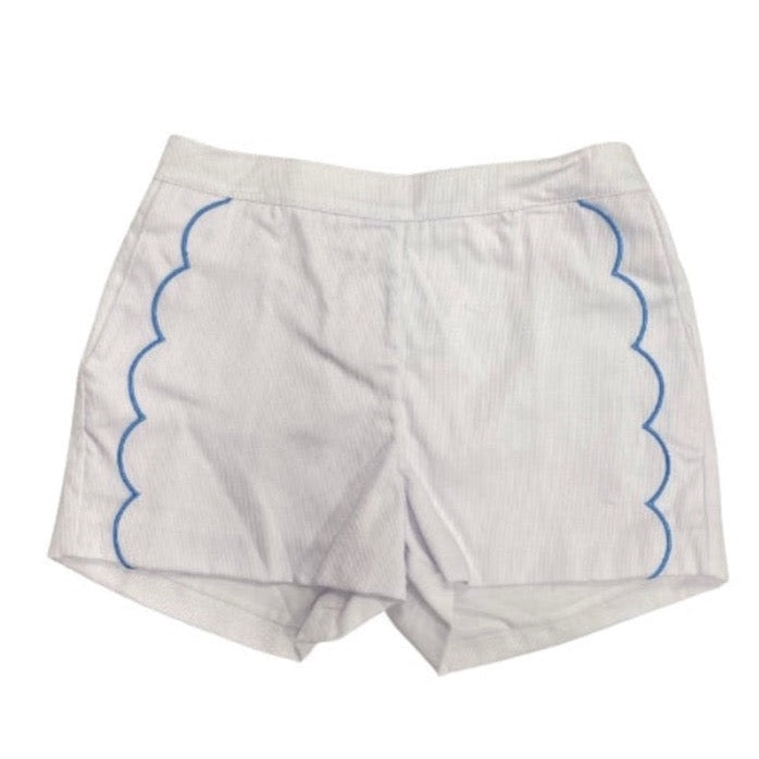 Brinkley Shorts-White w/ Periwinkle - Mumzie's Children