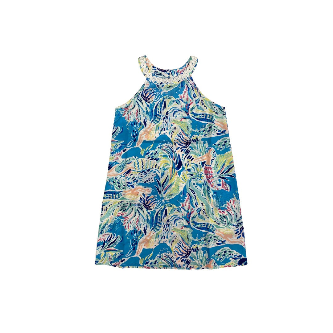 Floral Printed Dress-Blue Mermaids - Mumzie's Children