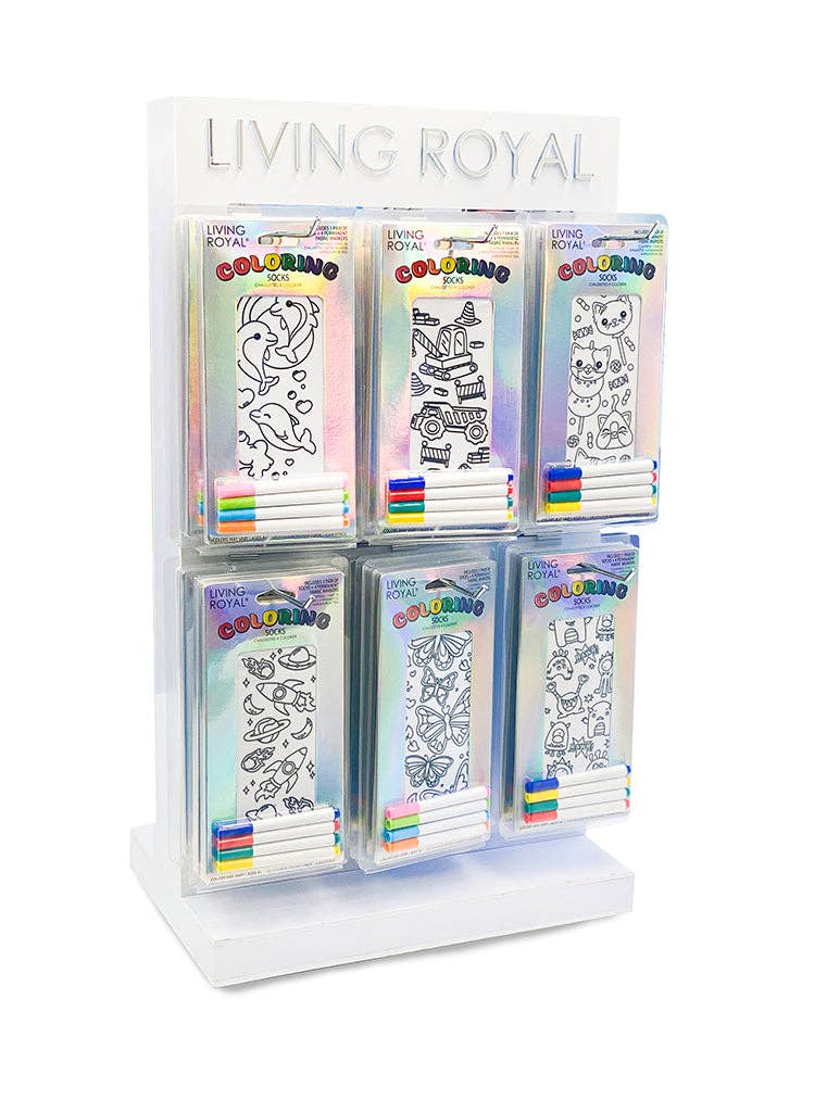 Living Royal - Paquete de exhibición de calcetines para colorear
