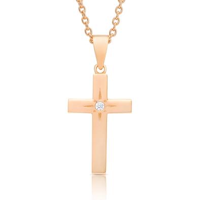 Lily Nily - Cross Necklace with CZ - Rose - Mumzie's Children