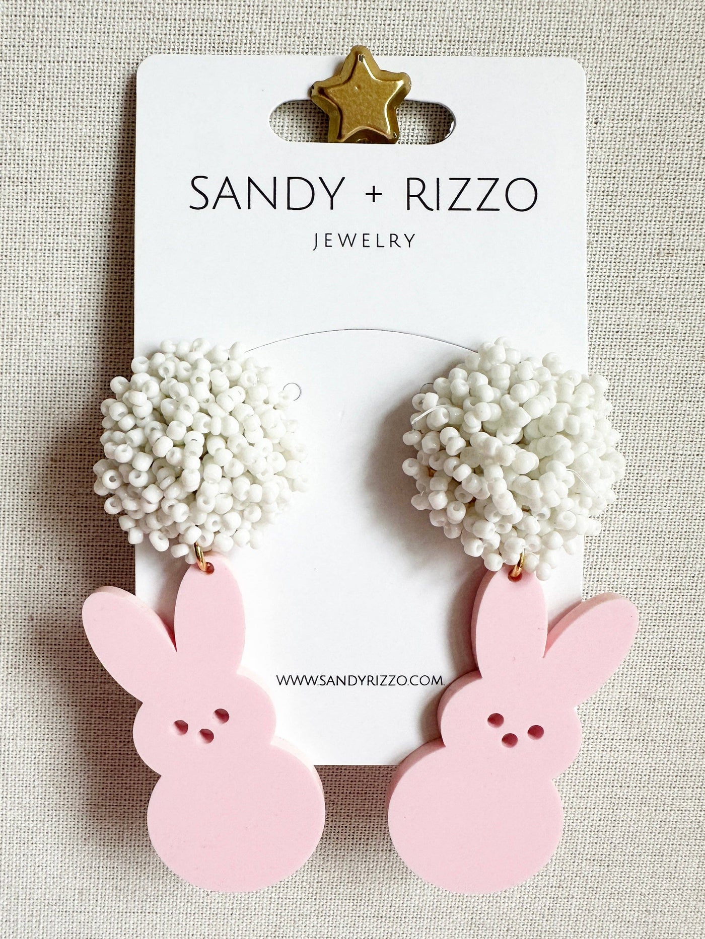 Sandy + Rizzo - Pink Bunny Dangle