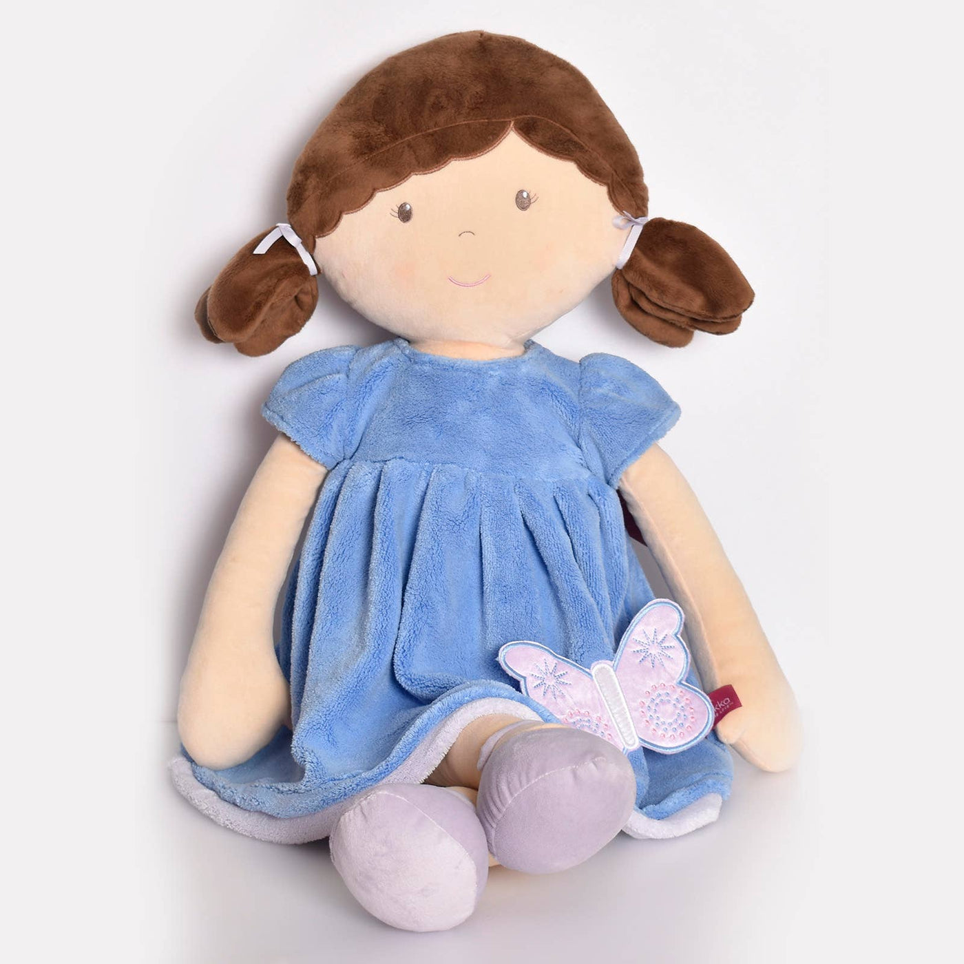 Tikiri Toys LLC - Pari X-Large Doll with Brown Hair/Blue & Purple Dress
