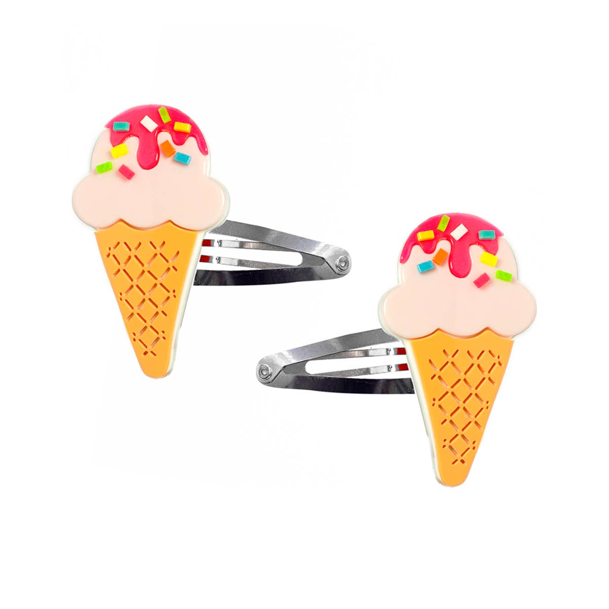 Lilies & Roses NY - Ice Cream Pale Pink Snap Clip (pair) - Mumzie's Children