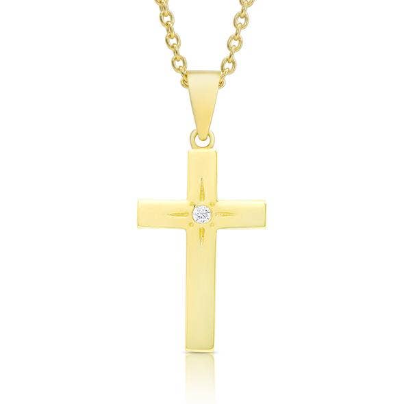 Lily Nily - Cross Necklace with CZ - Gold