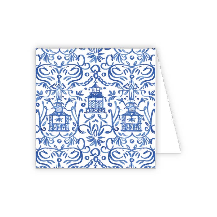 RosanneBeck Collections - Blue Pagoda with Pattern Enclosure Card