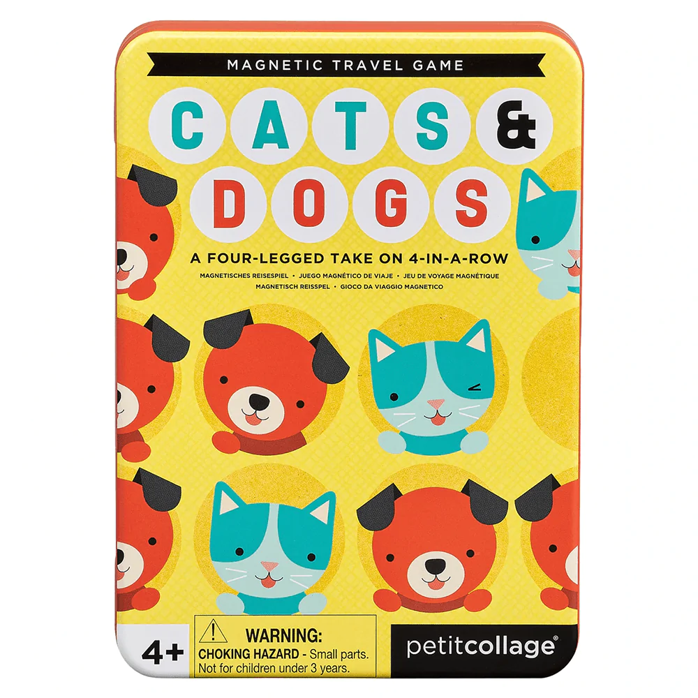 Cats + Dogs 4 in a Row Magnetic Travel Game