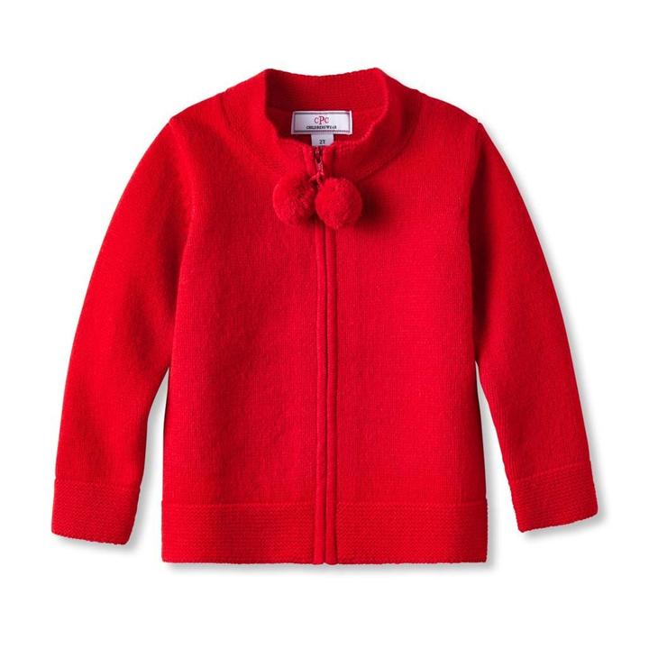 Pippa Pom Pom Sweater- Red - Mumzie's Children