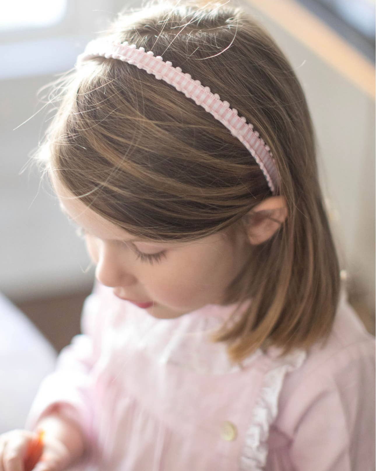 Lolo Headbands and Accessories - Pink Picot Ribbon Headband