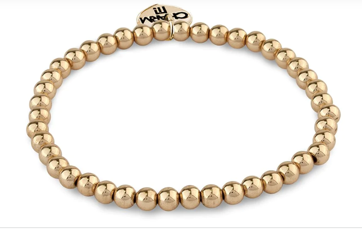Charm It- Gold Stretch Bead Bracelet