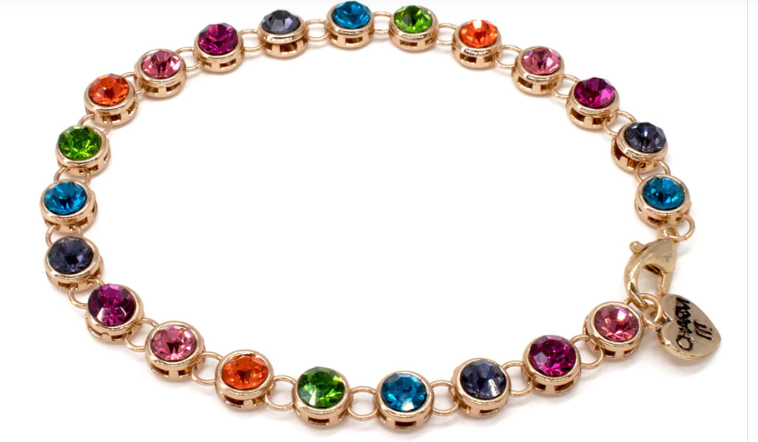Charm it-Gold Rainbow Rhinestone Bracelet
